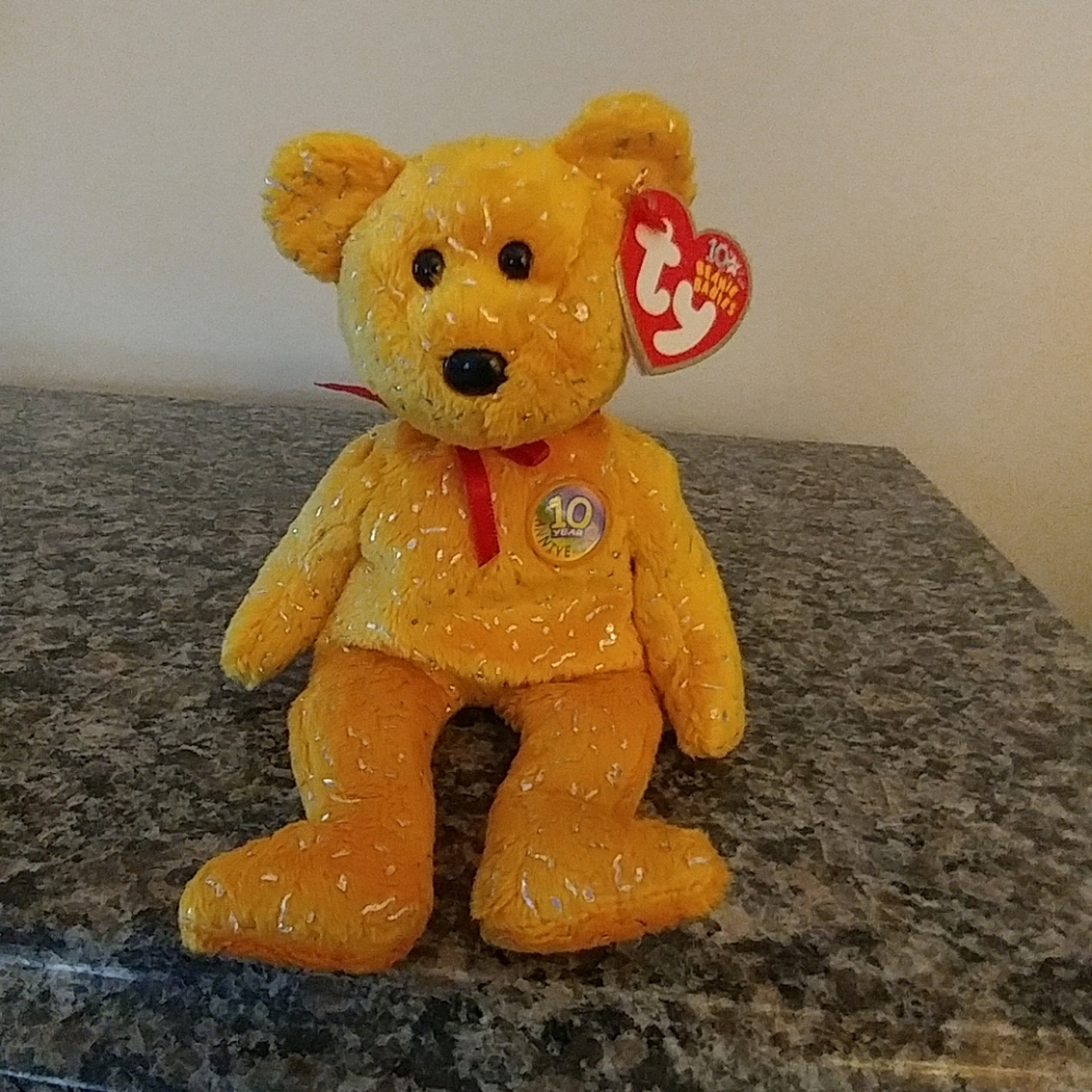 3/$20.  Ty Beanie Baby "Decade-Yellow"